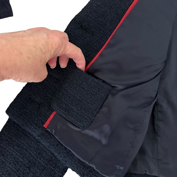 J. Crew 2023 Navy V-neck Lady Jacket in Maritime Tweed Size 00 - Picture 9 of 12